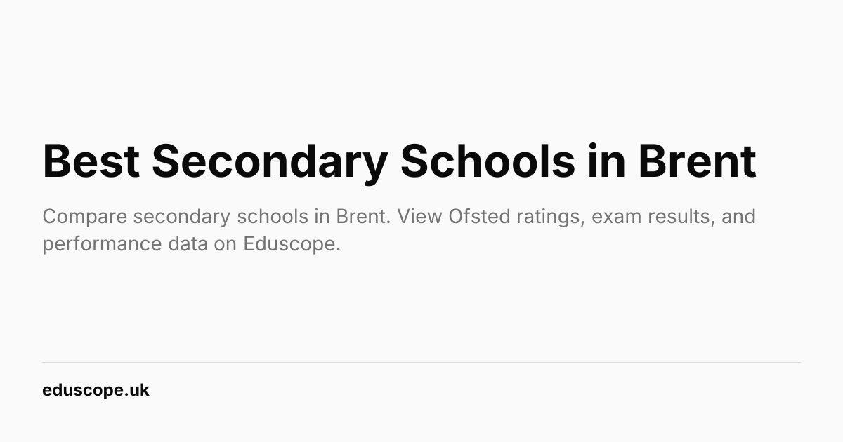 Best Secondary Schools in Brent (2026) | Eduscope
