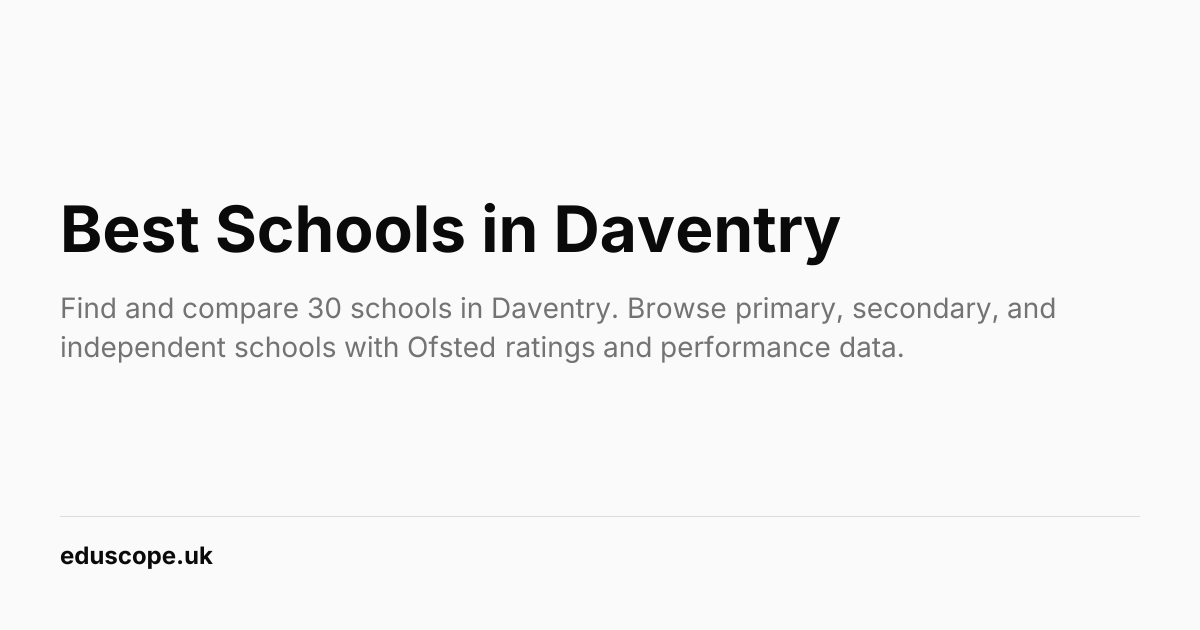 Best Schools in Daventry (2026) | Eduscope