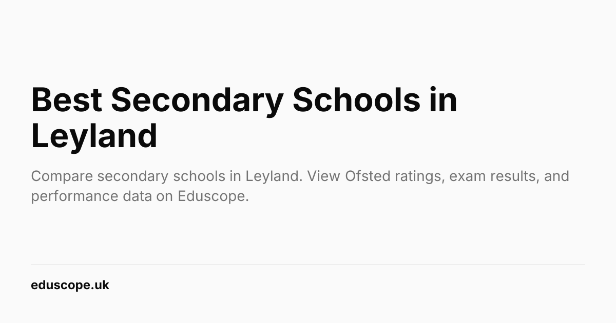 Best Secondary Schools in Leyland (2026) | Eduscope