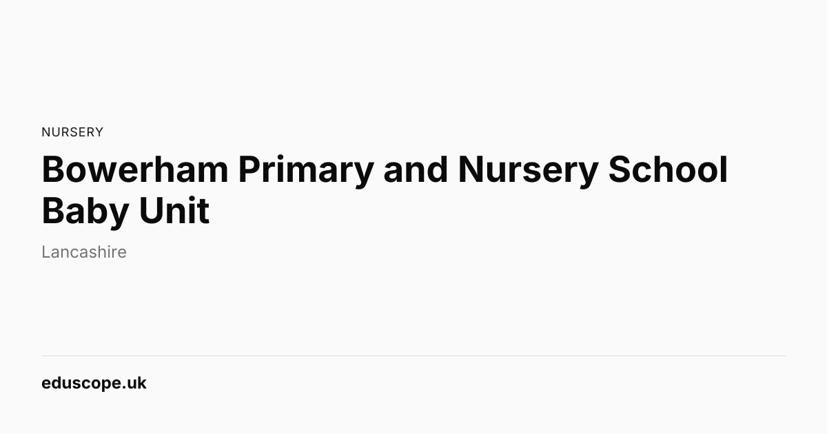 Bowerham Primary and Nursery School Baby Unit, LANCASTER | Nursery ...