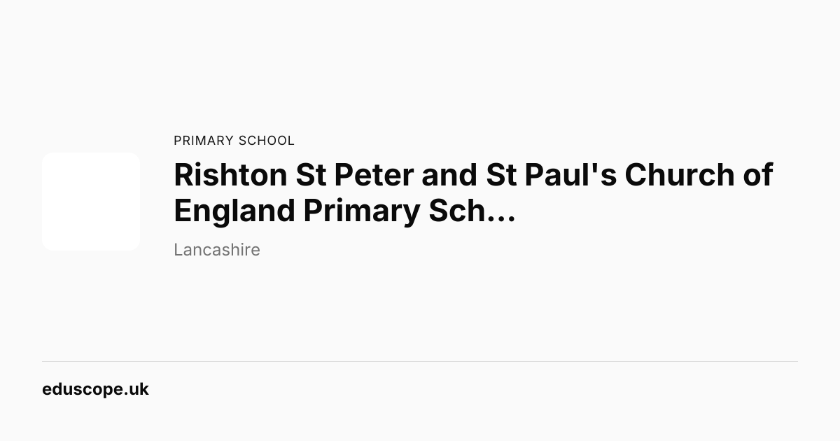 Rishton St Peter and St Paul's Church of England Primary School ...