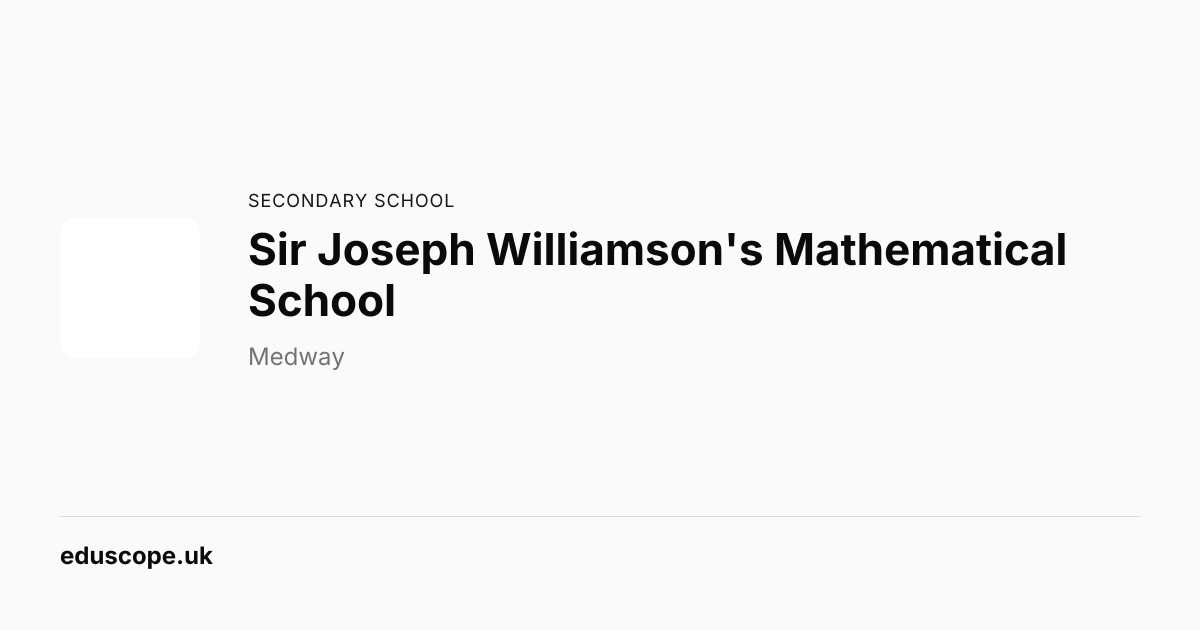 Sir Joseph Williamson's Mathematical School, Rochester - Ofsted ...